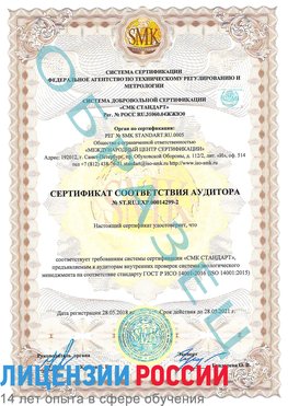 Образец сертификата соответствия аудитора Образец сертификата соответствия аудитора №ST.RU.EXP.00014299-2 Челябинск Сертификат ISO 14001